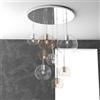 TopLight SOSP. CROMO TONDA 8 LUCI VETRI (1 GRANDE TR+1 MEDIO AM+1 MEDIO TR +5 PICCOLO (3 X AM+2 X TR)) 1155CR-S8 TMIX-TA