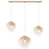 TopLight SOSP. OTTONE SAT. 3 LUCI RETTANGOLARE VETRI (2 PICCOLI +1 MEDIO) TUTTI AMBRA 1194OS-S3 RPM-AM