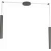 TopLight ROUND TUBE SOSPENSIONE 2 LUCI GRIGIO ANTRACITE CAVO CM.250 CON BASE 1174-S2-GA