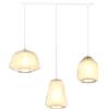 TopLight SOSPENSIONE BIANCO 3 LUCI RETTANGOLARE VETRI ALPHA + BETA + GAMMA AMBRA 1176BI-S3 R ABG-AM