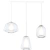 TopLight SOSPENSIONE BIANCO 3 LUCI RETTANGOLARE VETRI ALPHA + BETA + GAMMA TRASPARENTI 1176BI-S3 R ABG-TR