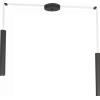 TopLight ROUND TUBE SOSPENSIONE 2 LUCI NERO CAVO CM.250 CON BASE 1174-S2-NE