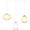 TopLight SOSPENSIONE BIANCO 3 LUCI RETTANGOLARE VETRI ALPHA AM + BETA AM + GAMMA TR 1176BI-S3 R ABG-TA