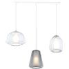 TopLight SOSPENSIONE BIANCO 3 LUCI RETTANGOLARE VETRI ALPHA TR + BETA TR + GAMMA FU 1176BI-S3 R ABG-TF