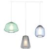 TopLight SOSPENSIONE BIANCO 3 LUCI RETTANGOLARE VETRI ALPHA VE + BETA BL + GAMMA FU 1176BI-S3 R ABG-MC