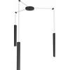 TopLight ROUND TUBE SOSPENSIONE 3 LUCI NERO CAVO CM.250 CON BASE 1174-S3-NE