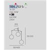 TopLight SOSPENSIONE BIANCO 3 LUCI SPOSTABILE VETRI 2X BR + 1X AM 1184BI-S3 S-AB