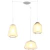 TopLight SOSPENSIONE BIANCO 3 LUCI SPOSTABILE VETRI ALPHA + BETA + GAMMA AMBRA 1176BI-S3 S ABG-AM