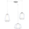 TopLight SOSPENSIONE BIANCO 3 LUCI SPOSTABILE VETRI ALPHA + BETA + GAMMA TRASPARENTI 1176BI-S3 S ABG-TR