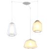 TopLight SOSPENSIONE BIANCO 3 LUCI SPOSTABILE VETRI ALPHA AM + BETA AM + GAMMA TR 1176BI-S3 S ABG-TA