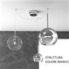 TopLight SOSP. BIANCO SPOSTABILE 3 LUCI VETRI (GRANDE CR + MEDIO TR + PICCOLO CR) 1155BI-S3 S MIX-TC
