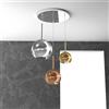 TopLight SOSP. BIANCO TONDA 3 LUCI VETRI 1 GRANDE OR +1 MEDIO CR +1 PICCOLO RA 1155BI-S3 TMIX-MC
