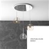 TopLight SOSP. BIANCO TONDA 3 LUCI VETRI TUTTI PICCOLO (1 X TRASPARENTE + 2 X AMBRA) 1155BI-S3 TP-TA