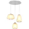 TopLight SOSPENSIONE BIANCO 3 LUCI TONDA VETRI ALPHA + BETA + GAMMA AMBRA 1176BI-S3 T ABG-AM