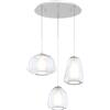 TopLight SOSPENSIONE BIANCO 3 LUCI TONDA VETRI ALPHA + BETA + GAMMA TRASPARENTI 1176BI-S3 T ABG-TR