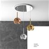 TopLight SOSP. BIANCO TONDA 3 LUCI VETRI TUTTI PICCOLO (1X CROMO 1X ORO 1X RAME) 1155BI-S3 TP-MC