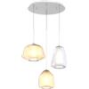TopLight SOSPENSIONE BIANCO 3 LUCI TONDA VETRI ALPHA AM + BETA AM + GAMMA TR 1176BI-S3 T ABG-TA