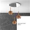 TopLight SOSP. BIANCO TONDA 3 LUCI VETRI TUTTI PICCOLO RAME 1155BI-S3 TP-RA