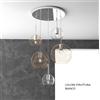 TopLight SOSP. BIANCO TONDA 5 LUCI VETRI (1 GRANDE AM+1 MEDIO AM+3 PICCOLO (1X AM+2X TR)) 1155BI-S5 TMIX-TA