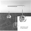 TopLight SOSP. OTTONE SAT. RETTANGOLARE 3 LUCI VETRI (GRANDE CR + MEDIO TR + PICCOLO CR) 1155OS-S3 RMIX-TC