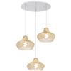 TopLight SOSPENSIONE BIANCO 3 LUCI TONDA VETRI PICCOLI AMBRA 1191BI-S3 TP-AM