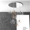 TopLight SOSP. BIANCO TONDA 8 LUCI VETRI (1 GRANDE TR+1 MEDIO AM+1 MEDIO TR +5 PICCOLO (3 X AM+2 X TR)) 1155BI-S8 TMIX-TA
