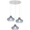 TopLight SOSPENSIONE BIANCO 3 LUCI TONDA VETRI PICCOLI ZAFFIRO 1191BI-S3 TP-ZA