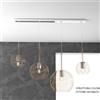 TopLight SOSP. OTTONE SAT. RETTANGOLARE 4 LUCI VETRI (1 GRANDE AM+1 MEDIO TR +2 PICCOLO(1X TR+1X AM) 1155OS-S4 RMIX-TA