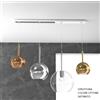 TopLight SOSP. OTTONE SAT. RETTANGOLARE 4 LUCI VETRI (1 GRANDE TR+1 MEDIO CR+2 PICCOLO(1 X OR + 1 X RA) 1155OS-S4 RMIX-MC