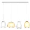 TopLight SOSPENSIONE BIANCO 4 LUCI RETTANGOLARE ALPHA AM + BETA TR + BETA AM + GAMMA TR 1176BI-S4 R ABG-TA