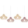 TopLight SOSPENSIONE BIANCO 4 LUCI RETTANGOLARE VETRI (2 X PICCOLO AM + 2 X PICCOLO RU) 1191BI-S4 RP-AR