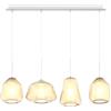 TopLight SOSPENSIONE BIANCO 4 LUCI RETTANGOLARE VETRI ALPHA + 2X BETA + GAMMA AMBRA 1176BI-S4 R ABG-AM