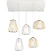 TopLight SOSPENSIONE BIANCO 5 LUCI RETTANGOLARE VETRI (ALPHA AM) (BETA AM + TR) (GAMMA TR + AM) 1176BI-S5 R ABG-TA
