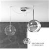TopLight SOSP. OTTONE SAT. SPOSTABILE 3 LUCI VETRI (GRANDE CR + MEDIO TR + PICCOLO CR) 1155OS-S3 S MIX-TC