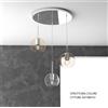 TopLight SOSP. OTTONE SAT. TONDA 3 LUCI VETRI TUTTI PICCOLO (1 X TRASPARENTE + 2 X AMBRA) 1155OS-S3 TP-TA