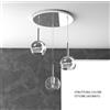TopLight SOSP. OTTONE SAT. TONDA 3 LUCI VETRI TUTTI PICCOLO (1 X TRASPARENTE + 2 X CROMO) 1155OS-S3 TP-TC