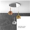 TopLight SOSP. OTTONE SAT. TONDA 3 LUCI VETRI TUTTI PICCOLO (1X CROMO 1X ORO 1X RAME) 1155OS-S3 TP-MC