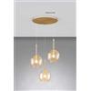 TopLight SOSP. OTTONE SAT. TONDA 3 LUCI VETRI TUTTI PICCOLO AMBRA 1155OS-S3 TP-AM