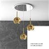 TopLight SOSP. OTTONE SAT. TONDA 3 LUCI VETRI TUTTI PICCOLO ORO 1155OS-S3 TP-OR