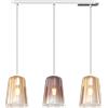 TopLight SOSPENSIONE CROMO RETTANGOLARE 3 LUCI (2 AM + 1 RA) 1164CR-S3 R-AR
