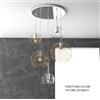 TopLight SOSP. OTTONE SAT. TONDA 5 LUCI VETRI (1 GRANDE AM+1 MEDIO AM+3 PICCOLO (1X AM+2X TR)) 1155OS-S5 TMIX-TA