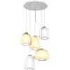 TopLight SOSPENSIONE BIANCO 5 LUCI TONDA VETRI (ALPHA AM) (BETA TR + AM) (GAMMA TR + AM) 1176BI-S5 T ABG-TA