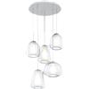 TopLight SOSPENSIONE BIANCO 5 LUCI TONDA VETRI 1X ALPHA + 2X BETA + 2X GAMMA TRASPARENTI 1176BI-S5 T ABG-TR
