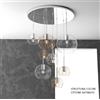 TopLight SOSP. OTTONE SAT. TONDA 8 LUCI VETRI (1 GRANDE TR+1 MEDIO AM+1 MEDIO TR +5 PICCOLO (3 X AM+2 X TR)) 1155OS-S8 TMIX-TA