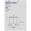 TopLight SOSP. CROMO 3 LUCI RETTANGOLARE VETRI (2 X PICCOLO + 1 X GRANDE) TUTTI RUBINO 1191CR-S3 RMIX-RU