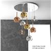 TopLight SOSP. OTTONE SAT. TONDA 8 LUCI VETRI TUTTI PICCOLO (1X TR+1X AM+2X CR+ 2X OR+2x RA) 1155OS-S8 TP-MC