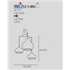 TopLight SOSP. OTTONE SATINATO 3 LUCI SPOSTABILE VETRI (2 X PICCOLO + 1 X GRANDE) TUTTI ZAFFIRO 1191OS-S3 S MIX-ZA
