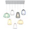 TopLight SOSPENSIONE BIANCO 7 LUCI RETTANGOLARE VETRI (ALPHA VE + AM) (BETA TR + BL) (GAMMA TR + AM + FU) 1176BI-S7 R ABG-MC