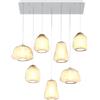 TopLight SOSPENSIONE BIANCO 7 LUCI RETTANGOLARE VETRI 2X ALPHA + 3X BETA + 2X GAMMA AMBRA 1176BI-S7 R ABG-AM
