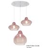 TopLight SOSP. CROMO 3 LUCI TONDA VETRI (2 X PICCOLO + 1 X GRANDE) TUTTI RUBINO 1191CR-S3 TMIX-RU